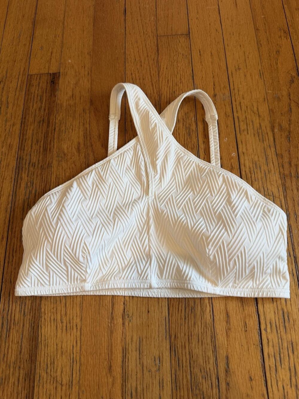 Vince Camuto Bikini Top Womens Large White Chevron Swim